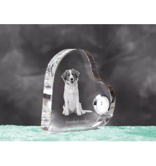 Chien d'eau de la Romagne - horloge en cristal avec une photo de chien, horloge de table en forme de cœur, horloge debout personnalisée de la marque Art-Dog