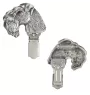 Kerry Blue Terrier, Irish Blue Terrier - brooch with a clip, holder for a start number, silver-plated dog show pin from the Art-Dog brand