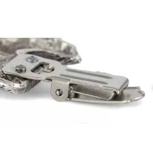 Kerry Blue Terrier, Irish Blue Terrier - Brosche mit Clip, Startnummernhalter, versilberte Anstecknadel für Hundeausstellungen der Marke Art-Dog