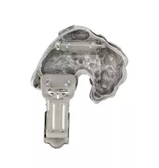 Terrier Kerry Blue - broche avec pince, support pour numéro de départ, épingle argentée pour exposition de chiens de la marque Art-Dog