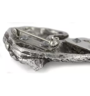 Terrier Kerry Blue - broche avec pince, support pour numéro de départ, épingle argentée pour exposition de chiens de la marque Art-Dog