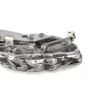 Terrier Kerry Blue - broche avec pince, support pour numéro de départ, épingle argentée pour exposition de chiens de la marque Art-Dog