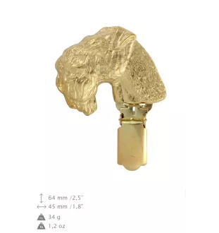 Kerry Blue Terrier, Irish Blue Terrier - Brosche mit Clip, vergoldeter Startnummernhalter, elegante Hundeaustellungsnadel der Marke Art-Dog