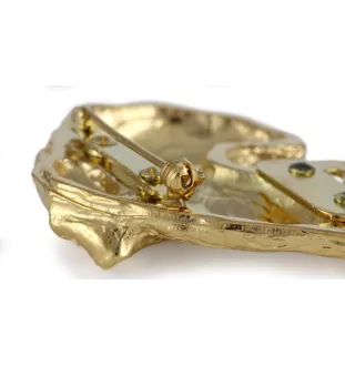 Kerry Blue Terrier, Irish Blue Terrier - Brosche mit Clip, vergoldeter Startnummernhalter, Geschenk für Hundeausstellung der Marke Art-Dog