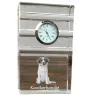 Chien d'eau de la Romagne - une horloge en verre avec une photo, une photo de chien dans un cristal, une horloge de bureau personnalisée de la marque Art-Dog