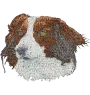 Kooikerhondje - dog-shaped patch, embroidered patch, unique decoration for Art-Dog backpack