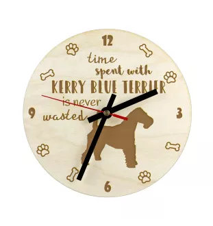 Kerry Blue Terrier, Irish Blue Terrier - Hundeuhr, Holzuhr, Wanduhr für Hundefreunde, Tisch- und Regaluhr, Art-Dog