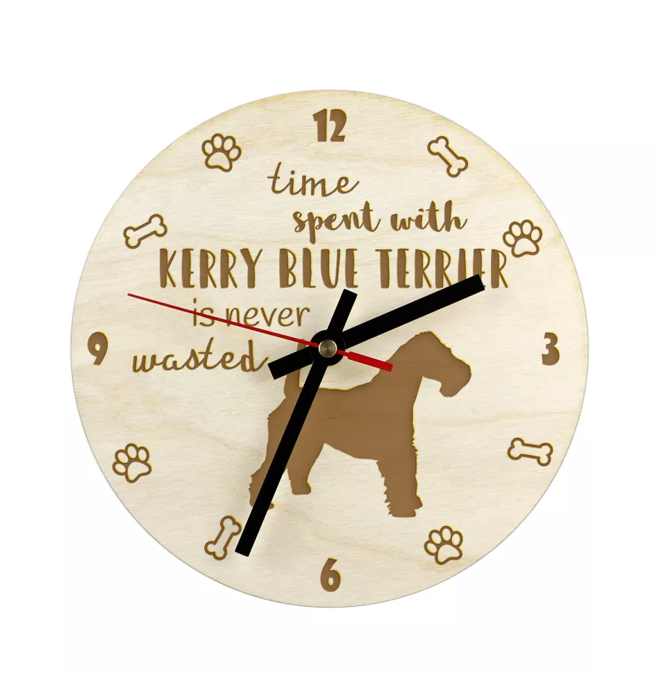 Kerry Blue Terrier, Irish Blue Terrier - Hundeuhr, Holzuhr, Wanduhr für Hundefreunde, Tisch- und Regaluhr, Art-Dog