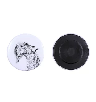 Kerry Blue Terrier, Irish Blue Terrier Magnet mit einem Hundepfotenabdruck, außergewöhnlich leicht, starker Magnet, handgefertigtes Produkt der Marke Art-Dog