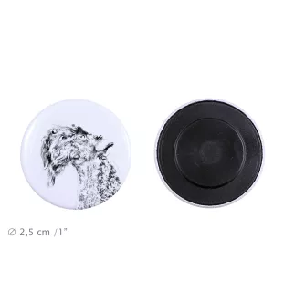 Kerry Blue Terrier, Irish Blue Terrier Magnet mit einem Hundepfotenabdruck, außergewöhnlich leicht, starker Magnet, handgefertigtes Produkt der Marke Art-Dog