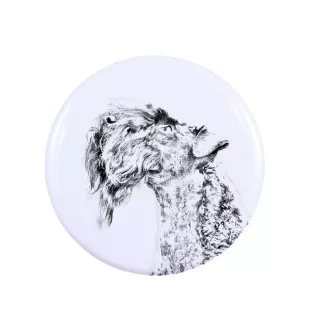 Kerry Blue Terrier, Irish Blue Terrier Magnet mit einem Hundepfotenabdruck, außergewöhnlich leicht, starker Magnet, handgefertigtes Produkt der Marke Art-Dog