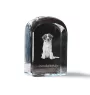 Kooikerhondje - crystal cube with a photo, photo of a dog in crystal, cubic paperweight from Art-Dog brand