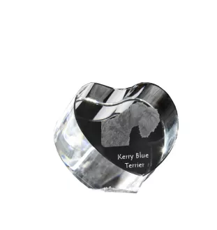 Kerry Blue Terrier, Irish Blue Terrier - a photo of a dog in crystal, crystal heart, unique photo frame from the Art-Dog brand