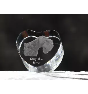 Kerry Blue Terrier, Irish Blue Terrier - a photo of a dog in crystal, crystal heart, unique photo frame from the Art-Dog brand