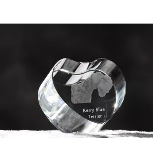Kerry Blue Terrier, Irish Blue Terrier - a photo of a dog in crystal, crystal heart, unique photo frame from the Art-Dog brand