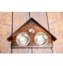 Kerry Blue Terrier, Irish Blue Terrier - wooden stand with bowls for a dog, decorative dog bowls, a gift for adopting a dog from the Art-Dog brand
