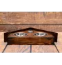 Kerry Blue Terrier, Irish Blue Terrier I - wooden stand with bowls for a dog, decorative dog bowls, a gift for adopting a dog from the Art-Dog brand