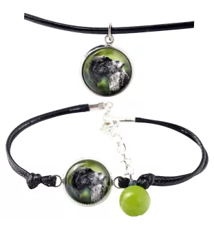 Kerry Blue Terrier, Irish Blue Terrier - Schmuckset mit Ihrem Foto, handgefertigtes Set, Armband und Halskette von Art.-Dog.