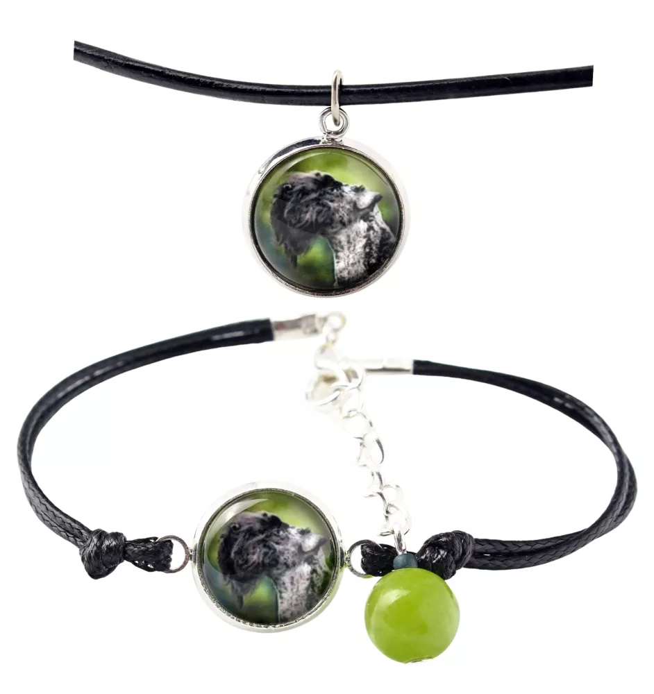 Kerry Blue Terrier, Irish Blue Terrier - a set of jewelry with your photo, handmade set, bracelet and necklace by Art.-Dog brand