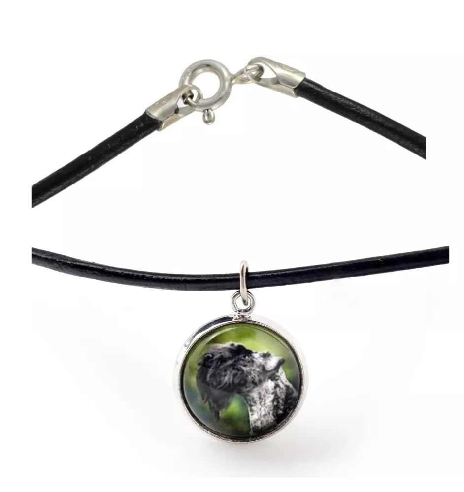 Kerry Blue Terrier, Irish Blue Terrier - necklace in a box, elegant decoration, pendant from the Art-Dog brand