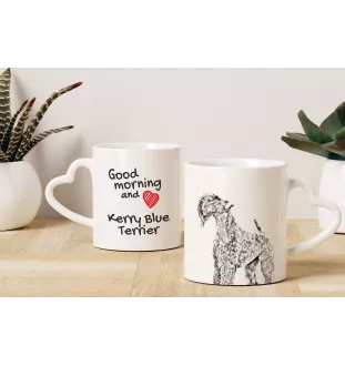 Kerry Blue Terrier, Irish Blue Terrier - Tasse mit Hund, entzückende Tasse mit herzförmigem Henkel, universelles Geschenk der Marke Art-Dog