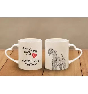 Kerry Blue Terrier kubek z psem good morning serce Art-Dog