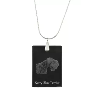 Kerry Blue Terrier, Irish Blue Terrier - Crystal pendant with dog, silver necklace with photo, personalised pendant by Art-Dog brand