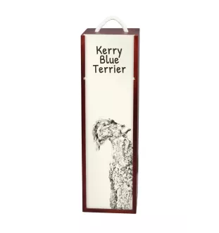 Kerry Blue Terrier, Irish Blue Terrier - Weinbox mit Hund, Alkoholbox mit Grafik, personalisierte Geschenkbox der Marke Art-Dog