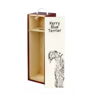 Terrier Kerry Blue - boîte à vin avec chien, boîte à alcool avec graphisme, boîte cadeau personnalisée de la marque Art-Dog
