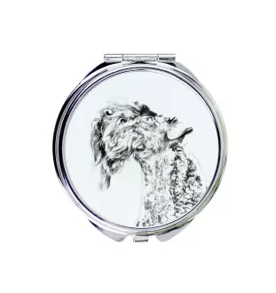 Terrier Kerry Blue - miroir de poche avec chien, miroir personnalisé pour sac à main, miroir compact avec impression de la marque Art-Dog