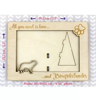 Kromfohrländer, Kromi - Photo frame, engraved wooden frame, a lovely gadget for the dog lover by Art-Dog