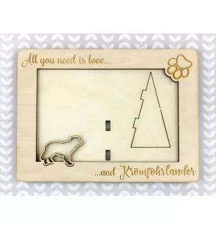 Kromfohrländer, Kromi - Photo frame, engraved wooden frame, a lovely gadget for the dog lover by Art-Dog