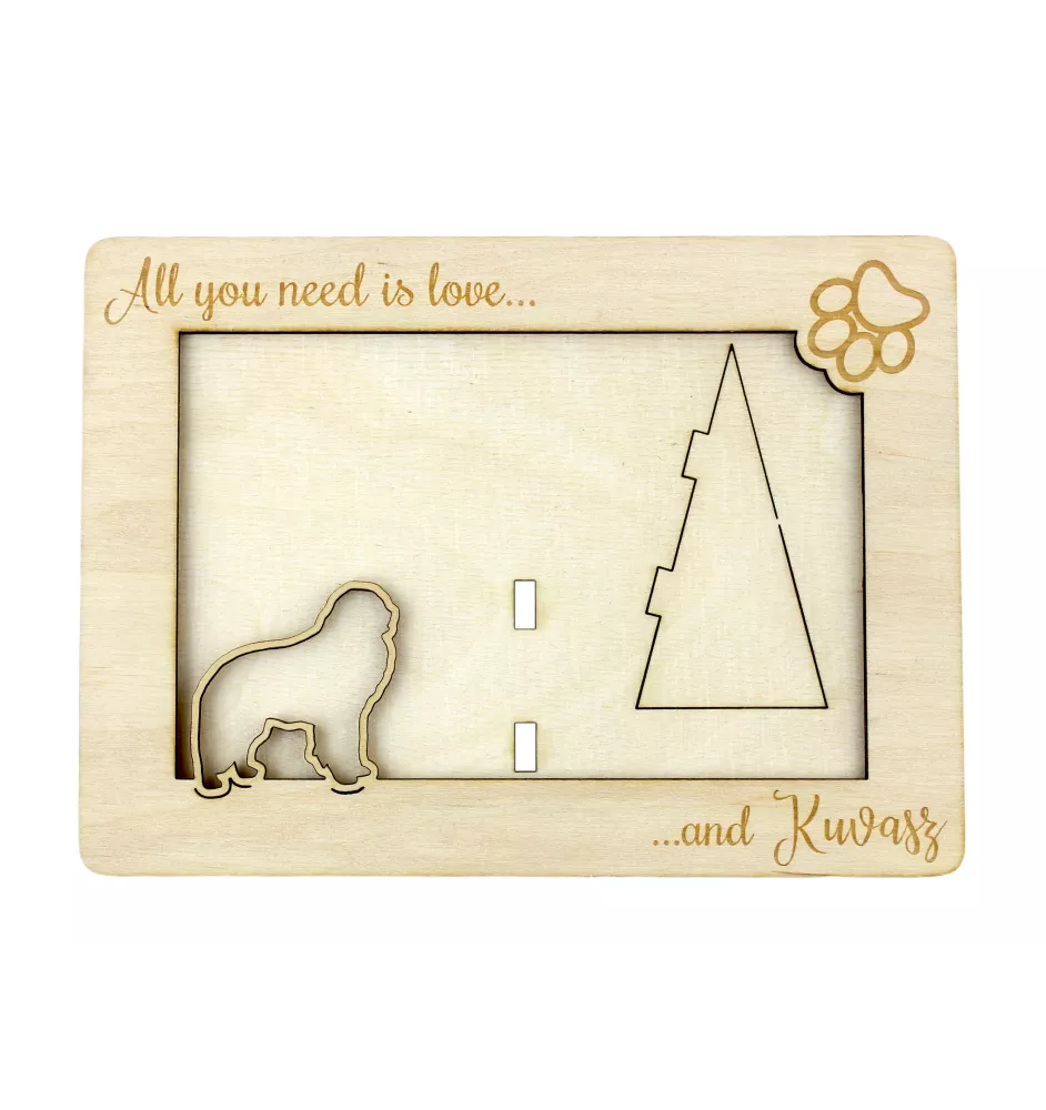 Kuvasz - Photo frame, engraved wooden frame, a lovely gadget for the dog lover by Art-Dog
