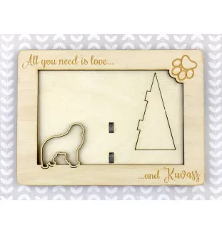 Kuvasz - Photo frame, engraved wooden frame, a lovely gadget for the dog lover by Art-Dog