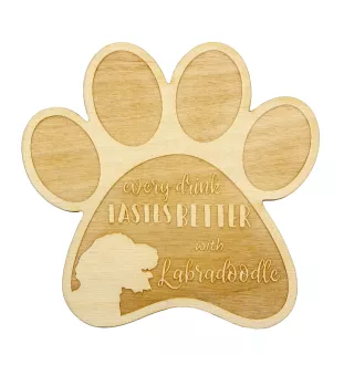 Labradoodle podkładka pod kubek ze sklejki Art-Dog
