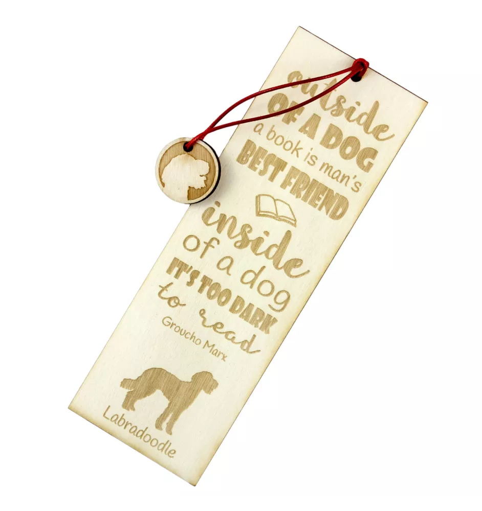 Labradoodle - dog bookmark, personalized bookmark, gift for bookworm from Art-Dog brand