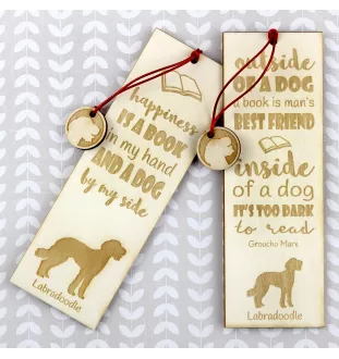 Labradoodle - dog bookmark, personalized bookmark, gift for bookworm from Art-Dog brand