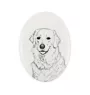 Kuvasz - Gedenktafel mit einem Foto eines Hundes, Grabplatte mit Druck, personalisierte ovale Platte der Marke Art-Dog