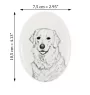 Kuvasz - Gedenktafel mit einem Foto eines Hundes, Grabplatte mit Druck, personalisierte ovale Platte der Marke Art-Dog