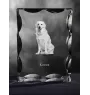 Kuvasz - Kristall mit einem Hundebild, Glasstatuette mit einem Bild, einzigartiger Bilderrahmen der Marke Art-Dog