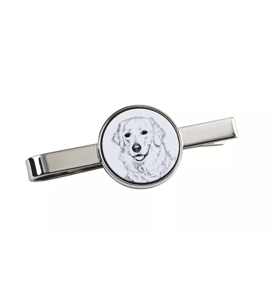 Kuvasz - tie clip with a dog, personalized tie clip, a unique gift for a man from the Art-Dog brand