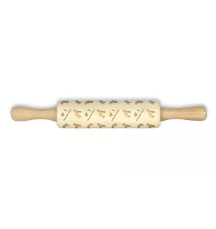 Labradoodle - small rolling pin with a dog, patterned dough roller, gadget for ceramicists from the Art-Dog brand