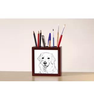Kuvasz - porte-stylo avec chien, organiseur de bureau avec impression, décoration de bureau personnalisée de la marque Art-Dog