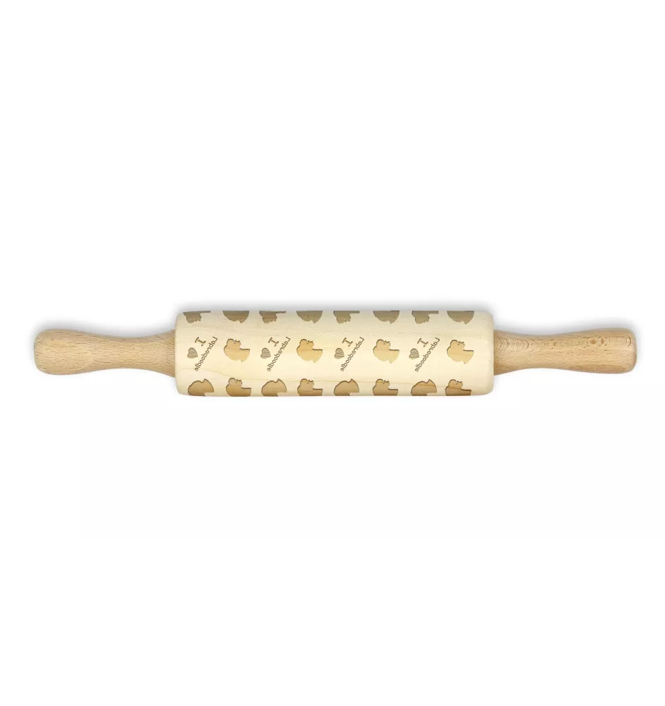Labradoodle - small rolling pin with a dog pattern, a rolling pin for children's dough, decorating ceramic clay by Art-Dog brand