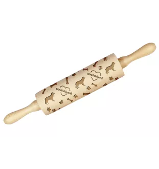 Kromfohrländer, Kromi - rolling pin with a dog, decorating cookies with a rolling pin in patterns, a gift for the ceramicist of the Art-Dog brand