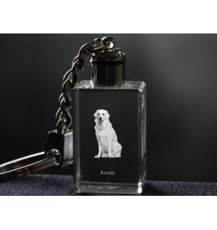 Kuvasz - Schlüsselanhänger aus Kristall mit Hundefoto, beleuchteter Schlüsselanhänger, einzigartiges Geschenk der Marke Art-Dog