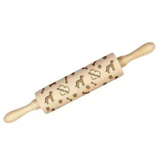 Labradoodle - rolling pin with a dog, decorating cookies with a rolling pin in patterns, a gift for the ceramicist of the Art-Dog brand