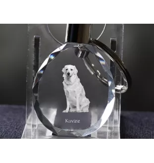 Kuvasz - Anhänger mit einem Foto eines Hundes, Schlüsselanhänger aus Kristall in einer Geschenkbox, ein einzigartiges Geschenk von Art-Dog