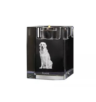Kuvasz - Candle holder with dog photo, crystal tealight holder, personalised gift by Art-Dog brand