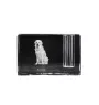 Kuvasz - Pen stand, crystal organiser with dog photo, unique desk decoration by Art-Dog brand